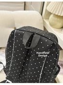 New Large Capacity Polka Dot Backpack Multifunctional Lightweight Piano Key Backpack Black Piano Mochilas Sports