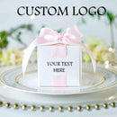 Custom Logo Wedding Favors Gift Box With Ribbon Candy Boxes For Christening Baby Shower Birthday Event Party Supplies