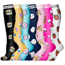6 PAIRS Compression Socks Flowers Animal Fruit for Men Women Running Nurse Socks Nurses Sport Ladies Lady Womens Running