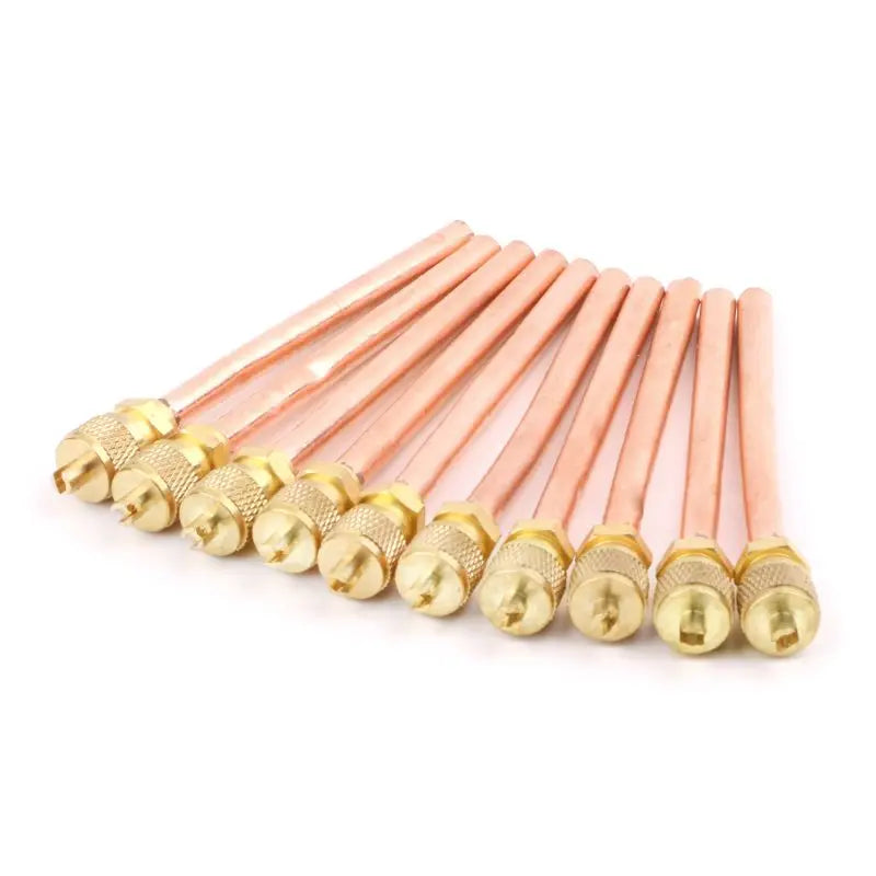 10pcs Air Conditioner Refrigeration Access Valves 6mm OD Copper Tube Filling Par