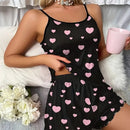 Cute Bear Friends Printed Summer Spaghetti Strap Pajamas Set for Women Tank Top Shorts Female Sexy Lingerie Sleeveless Pijamas