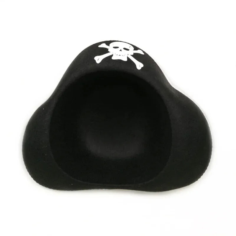 Print Skull Children / Adult Pirate Hat Cosplay Costume Cap Halloween Masquerade Party Performance Pirate Captain Hat Props