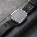 Handmade Black First Layer Cowhide Leather Watchband 45MM/49MM Suitable For Apple Watch Handmade Men Vintage Bracelet
