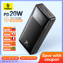 Baseus Power Bank 30000mAh with 20W PD Fast Charging Powerbank Portable External Battery Charger For iPhone 15 Pro Xiaomi Huawei