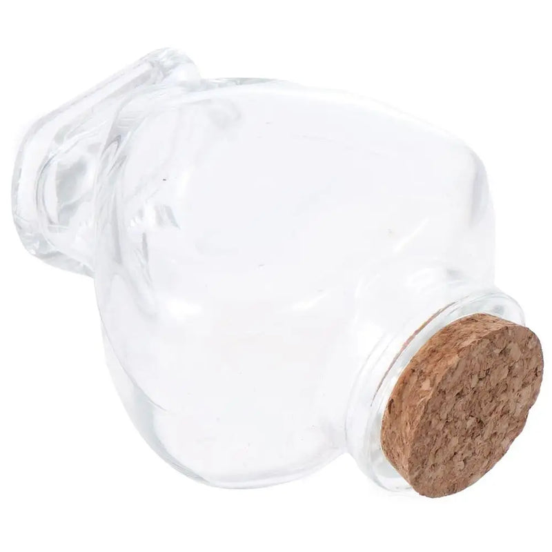 Small Heart-Shaped Bottle Clear with Cork Stoppers Empty Glass Jar Portable Bud Vases Jars