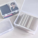 PP Storage Box Transparent Desktop Organizer Large Capacity Stickers Pencil Subpackage Holder Stationery