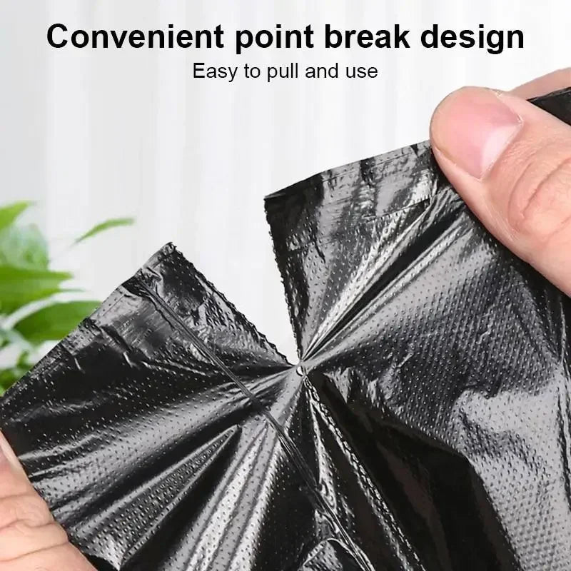 15Pcs/1Roll Household Garbage Bag Thickened Large Black Trash Bags Disposable Trash Pouch Kitchen Portable Cleaning Waste Bag