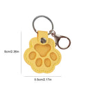 Adorable Paw Print Keychains Commemorative Pet Hair Storage Bag Keychain Cat Dog Fur Container Pendant for Pet Lovers