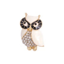 trsince Fashion Delicate Crystal Enamel Owl Brooches Trendy Vintage Brooch Badge Pin for Women Men Coat Badges Brooch Pin Gifts