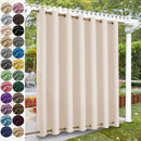 Custom Blackout Curtain Outdoor Waterproof Windproof Curtains Top Bottom Grommets Curtain for Balcony/Garden/Patio/Porch/Pool