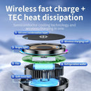 Ice Cooling Magnetic Wireless Car Charger Fast Charging Station for iPhone 16 15 14 13 12 Pro Max MacSafe Car Phone Holder Stand