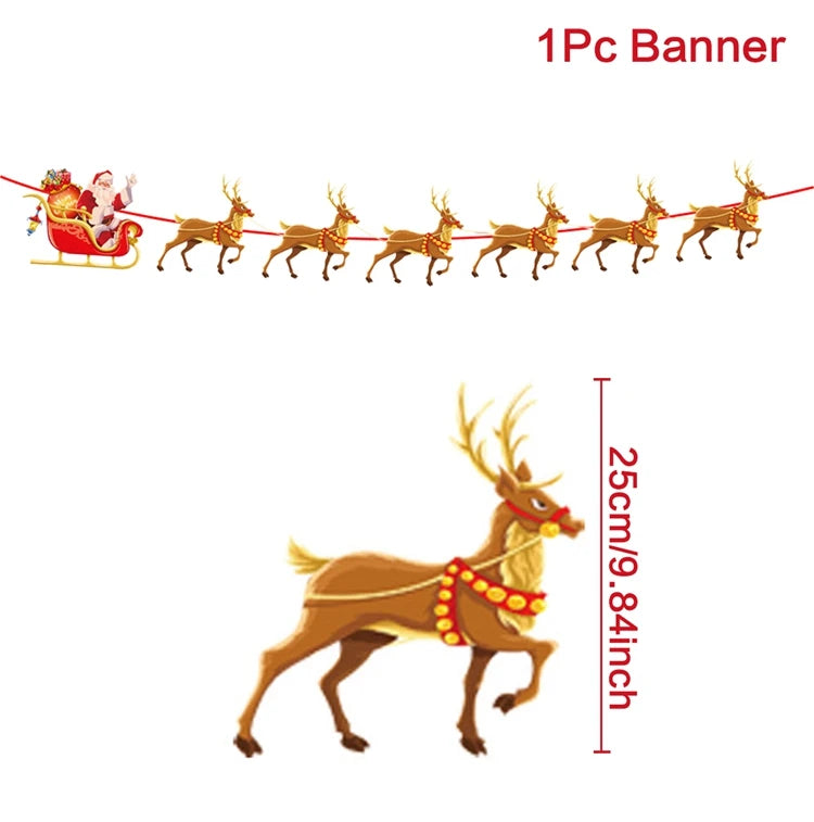 Christmas Banner 2023 Merry Christmas Decorations for Home Garland Santa Claus Navidad Natal Xmas Gift Noel Decor New Year 2024