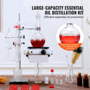 SucceBuy Essential Oil Distillation Kit 500ml 2L Distillation Apparatus 3.3 Boro Lab Glassware Distillation Kit w/ Heat Plate