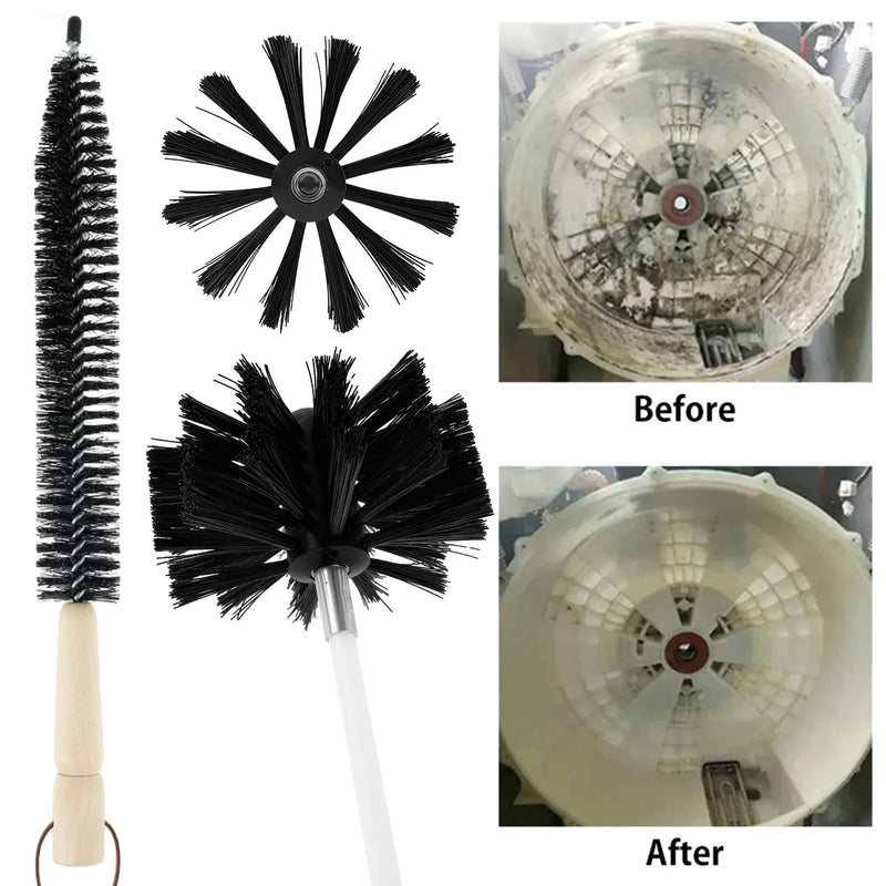 Chimney Cleaning Brushes Set Head and Rod Detachable Chimney Sweep Tools for Fireplace Flue Dryer Vent Sewage Pipe Fume Hood