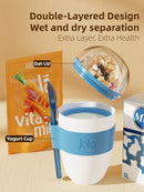 Joie Portable Breakfast Cups Oatmeal Cereal Nut Yogurt Salad Cup Container Set with Spoon Lunch Box Food Storage Bento Box