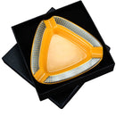 Portable Ceramic Cigar Ashtray Home 3 Slot Tube Ash Tray Travel Cigar Accessories Gift Box Packaging