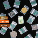 500PCS Mini Clear PE Zip Lock Bags Small Items Storage Bag Plastic Packaging Earring Ring Pills Pendant Plastic Bags Trial Pouch