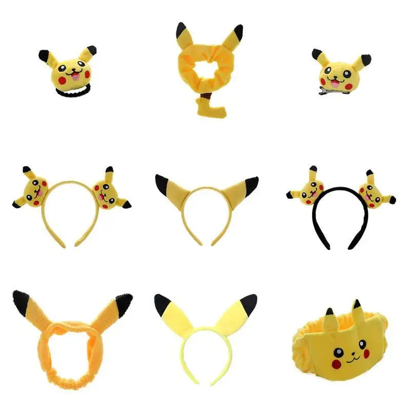 Pokemon Headgear Anime Pikachu Ear Move When Pinched Hairband Headband Hair Rope Girl Funny Acting Cute Child Hairpin Headband