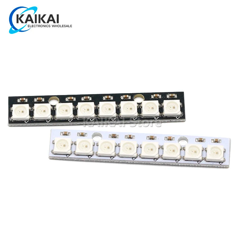 8 channel WS2812 WS2812B WS 2811 5050 RGB LED Lamp Panel Module 5V 8-Bit Rainbow LED Precise