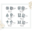 Ailmay Real 925 Sterling Silver Luxury AAAAA Level Sparkling CZ Geometric Stud Earrings For Women Wedding Statement Jewelry Gift