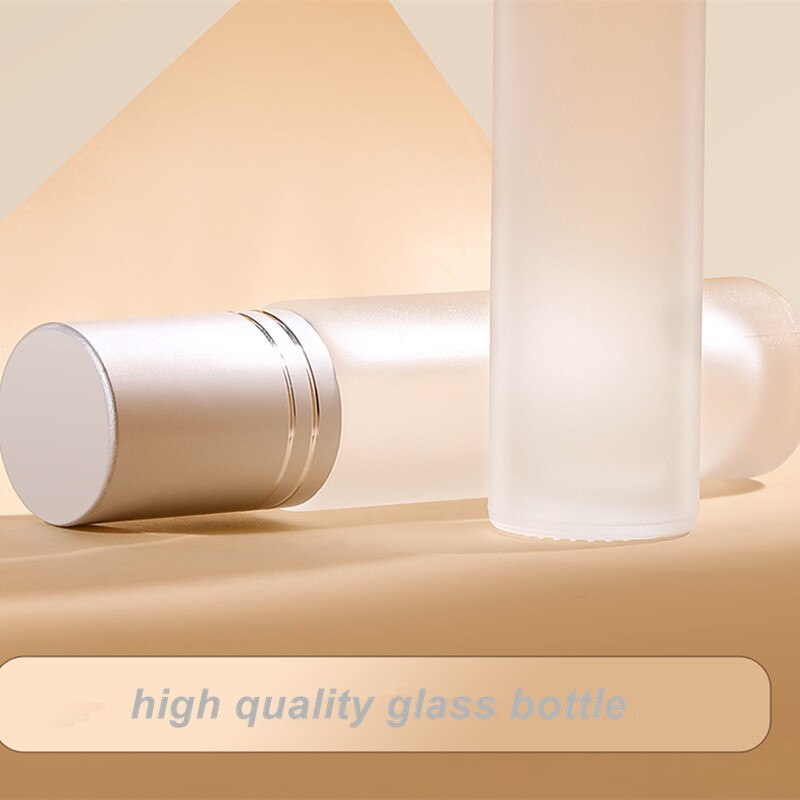 10pcs/lot 5ml10ml Roll On Bottle Thick Frosted Glass Perfume Bottle Doterra Refillable Empty Roller Essential Oils Vials