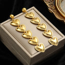 EILIECK 316L Stainless Steel Gold Color Long Pendant Tassel Drop Earrings For Women Fashion Trendy Ears Jewelry Wedding Gifts