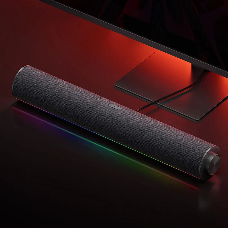 New XIAOMI Redmi Computer Speaker Four-Unit Two-Channel Stereo RGB Ambient Light Bluetooth 5.0 Built-in Microphone Knob Control
