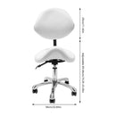 Rolling Saddle Stool Work Chair Height Adjustable  with Wheels +Backrest Heavy Duty
