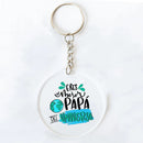 Funny Spanish Printed Key Keychain Transparent Circle Key Chain Acrylic Keyring Festive Birthday Father's Day Best Gift for Dad