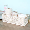 Makramee Aufbewahrungskörbe Boho Deko Box Handgemacht Gewebt Dekorative Arbeitsplatte Toilettentank Regal Schrank Organizer für Schlafzimmer