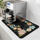 Coffee Machine Mat Rubber Backing Water-Absorbent Dish Drying Pad Kitchen Worktop Drainage Mat Home Decor