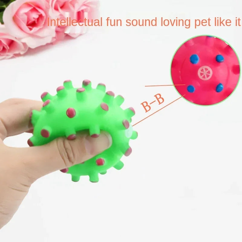 Spike Ball Sounding Toy Dogs Molar Teeth Cleaning Small Spike Ball Pet Dog Toys Bite-Resistant Toys Puppy Toy Dog Chew Toys