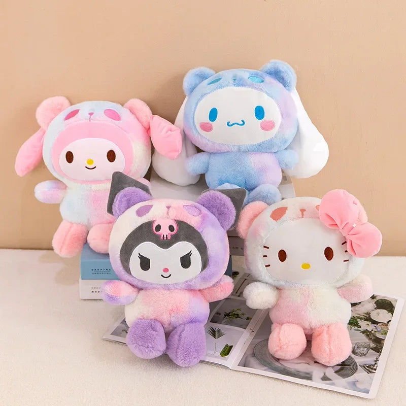 Sanrio Ice Cream Hello Kitty Kuromi Melody Cinnamoroll Stuffed Toys Cute Plush Toys Anime Animal Decor Christmas Gift for Kids