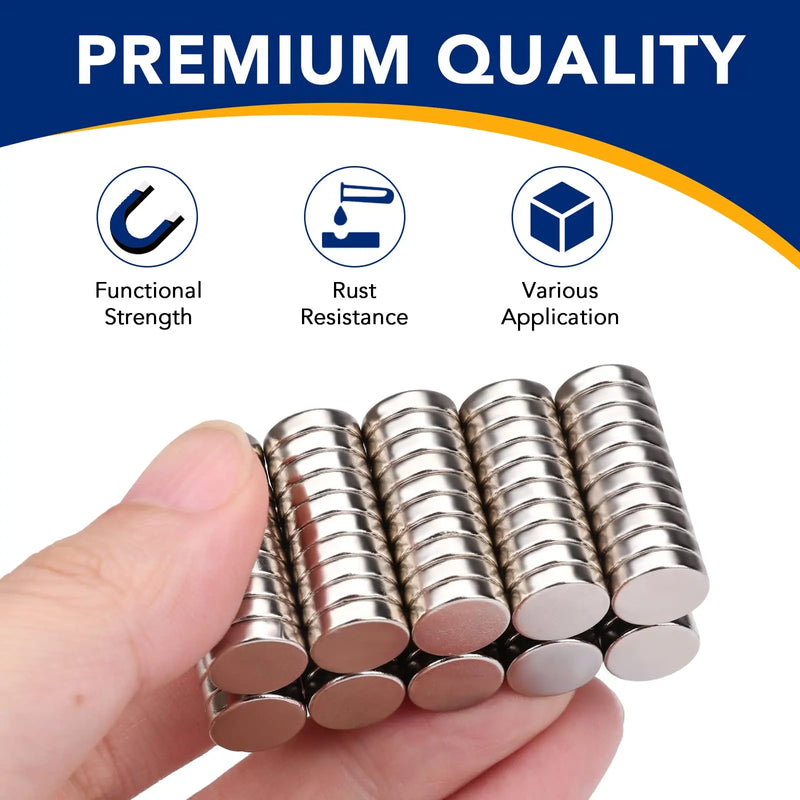 Super Strong Neodymium Disc Magnets Powerful Rare Earth Magnets for Fridge, DIY, Building, Scientific, Craft, and Office Magnets