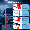 8-Ton Hydraulic Ram Jack for Engine Hoists - Heavy Duty Long Ram Cylinder with Air Pump & Clevis Base