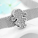 2021 New Arrival Sparkling 925 Sterling Silver Round Clear CZ Clips Beads for Jewelry Making Fit Reflexions Charm Bracelet
