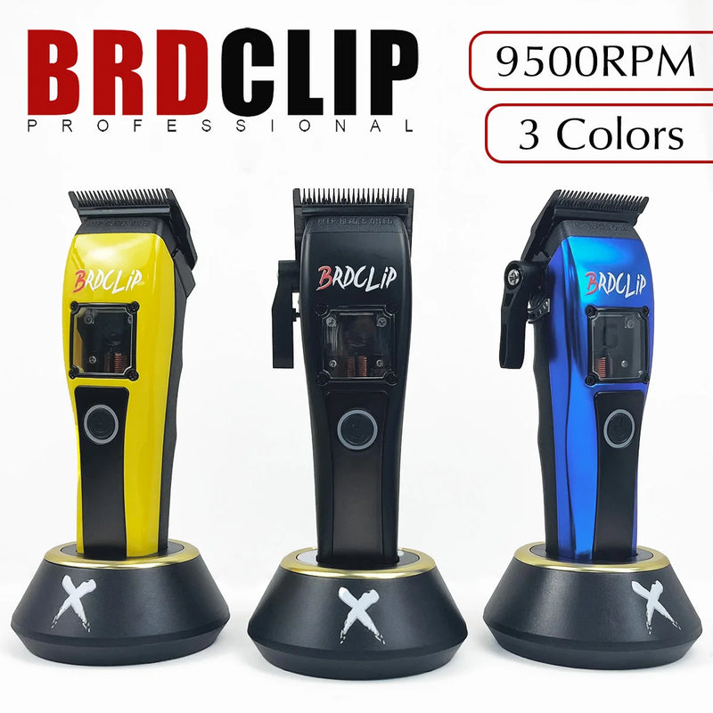 Professional BRDCLIP G28 Vector Motor 9500RPM 3 Colors Gradient Electric Cordless Men's DLC BLADE Hair Clipper Hair Trimmer Men