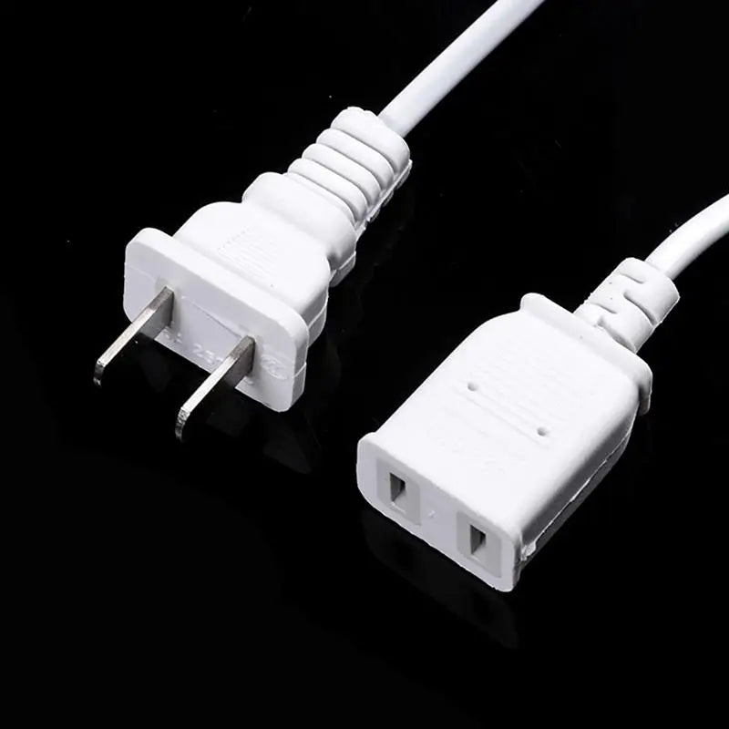 4.5m AC Power Cord White Black Line With On/Off Switch Button Cables Wire Two-pin US Plug Cable Extension Cords EU Type Adapter