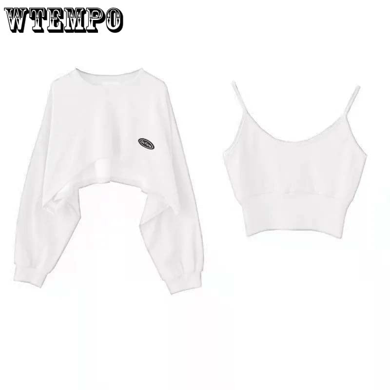 Women's Short Thin Sweatshirt Long Sleeve Crew Neck Casual Top Blouse Daily Casual Two-piece Simple Style Wholesale