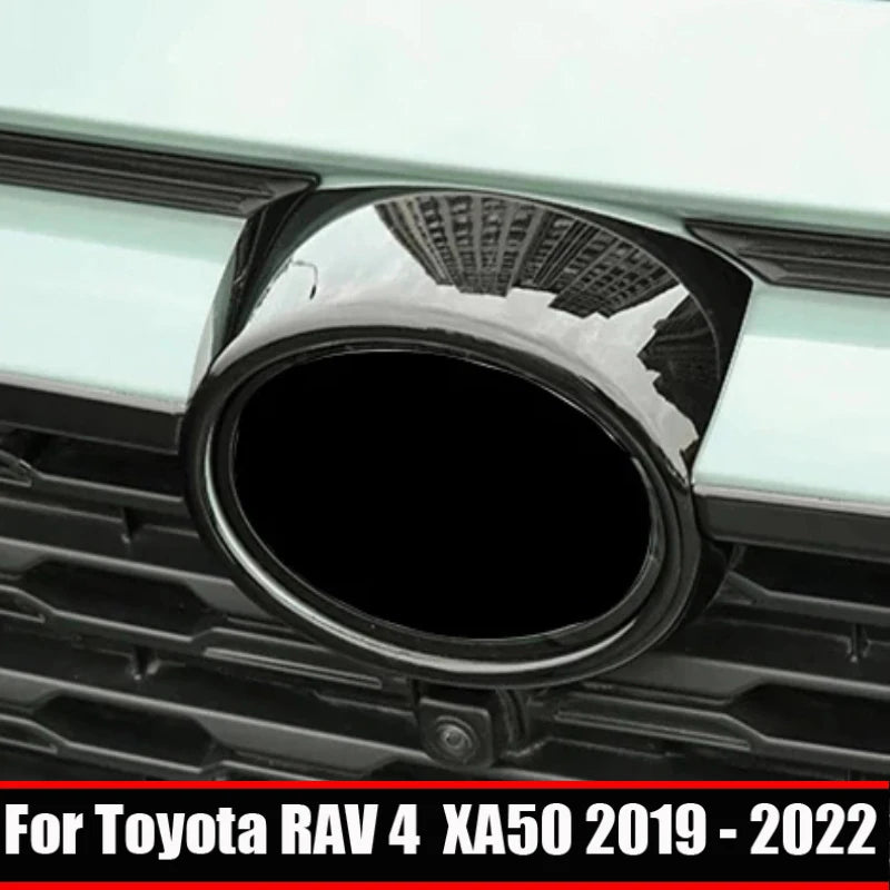 For Toyota RAV4 RAV 4 XA50 2019-2021 2022 2023 ABS black Car Front Frame Mark Grille  Grill Emblem Badge Logo cover Trim Sticker