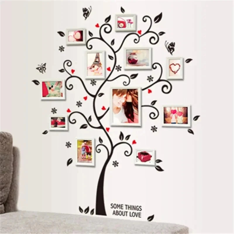 1pc Photo Tree Wall Sticker - Self-adhesive Peel & Stick Waterproof Wall Decor Art Decals for Home Bedroom Living Room