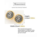 Vintage Style Gold Plated Ancient Coins Stud Earrings For Woman Round Button Shape Luxury Quality Jewelry Designer Gift 2026