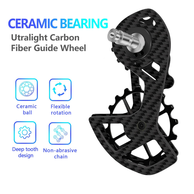 LTWOO UT Bicycle Ceramic Bearing Carbon Fiber Jockey Pulley Wheel Set Rear Derailleurs Guide For 105 5800 6800 Ultegra DURA ACE