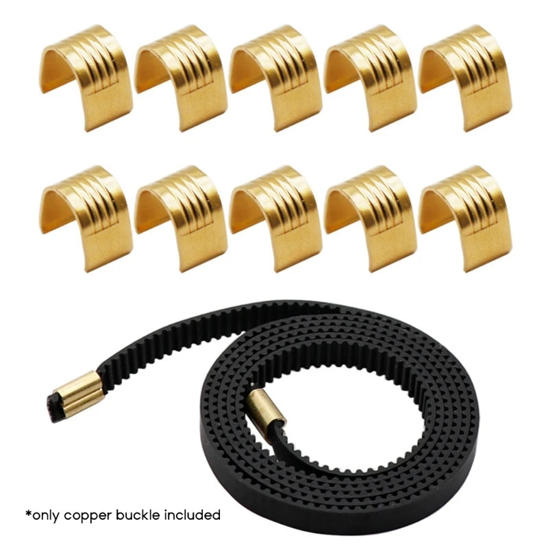 10Pcs Copper Buckles GT2 Timing Belt Accessory 6mm Width for Ender3 3D Printer