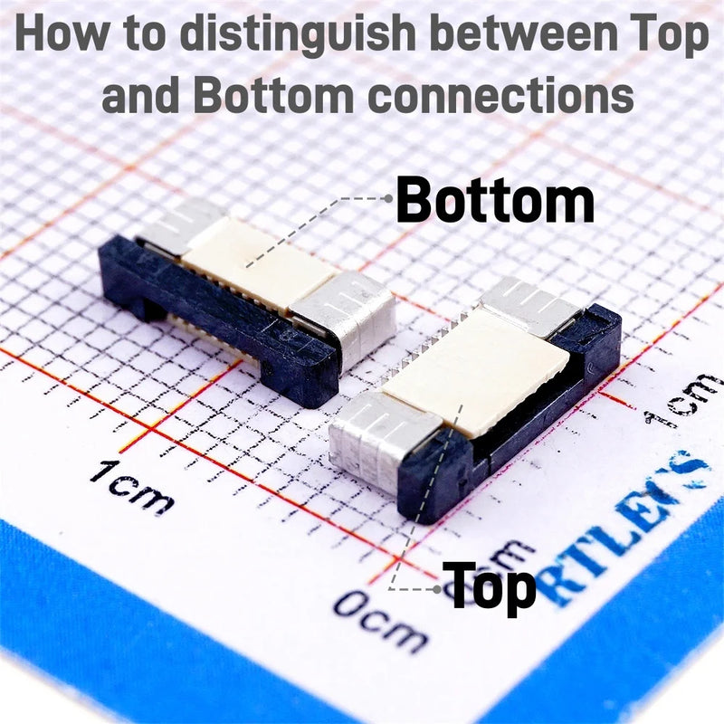 10pcs 0.5mm Pitch FPC Flat Cable FFC Connector 4 5 6 8 9 10 12 14 16 20 22 24 30 32 34 40 45 50 60 64Pin Top Bottom Contact SMT