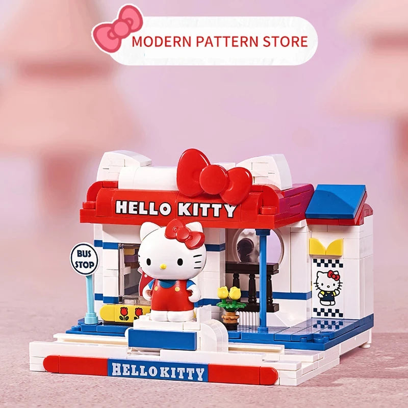 Sanrio Assembled Toy Building Blocks Hello Kitty Kuromi Cinnamoroll My Melody Model Bricks Toy Ornament Children Holiday Gifts