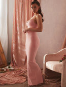 Long Bandage Dress 2022 New Women's Maxi Bodycon Dress Elegant Sexy Pink Evening Club Party Dress High Quality Summer Fashion