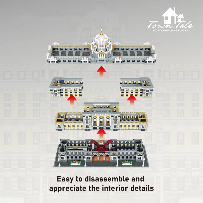 10423PCS Classical Bank Building Blocks MOC Bank Street View Model Bricks Desktop Decoration Diy Toys For Kids Holiday Gifts