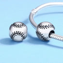 BISAER 925 Sterling Silver Ball Series Charm Football Volleyball Tennis Basketball Dumbbel Pendant Fit Bracelet DIY Fine Jewelry