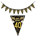 40th Birthday Party Disposable Tableware Plate Cup Napkin Black Gold Party Decorations Birthday Balloon 40 Years Party Supplies